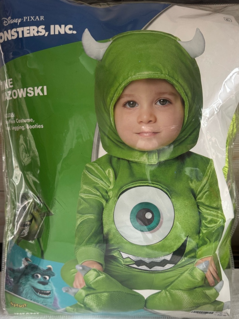 Disney Monsters, Inc. Mike Wazowski Green Toddler Costume Size 18-24 Months
